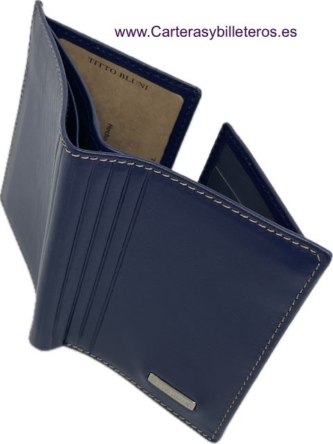 TITTO BLUNI ELEGANT SMALL MAN CARD HOLDER IN LEATHER LUXURY 12 CARDS 