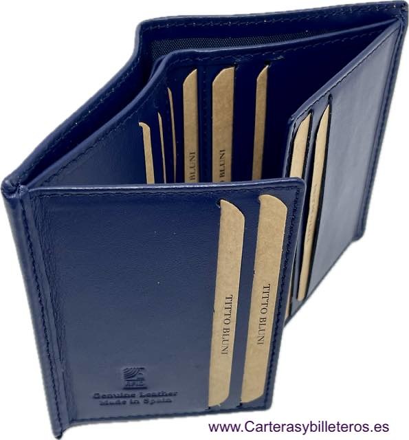 TITTO BLUNI ELEGANT SMALL MAN CARD HOLDER IN LEATHER LUXURY 12 CARDS 