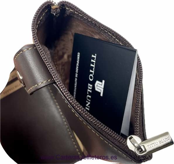 TITTO BLUNI LEATHER CARD HOLDER WITH ZIPPERED COIN PURSE TITTO BLUNI 