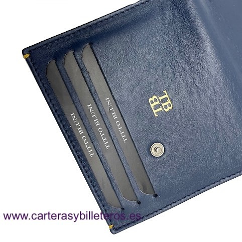 TITTO BLUNI LEATHER CARD WALLET WITH VERY THIN OUTER PURSE 