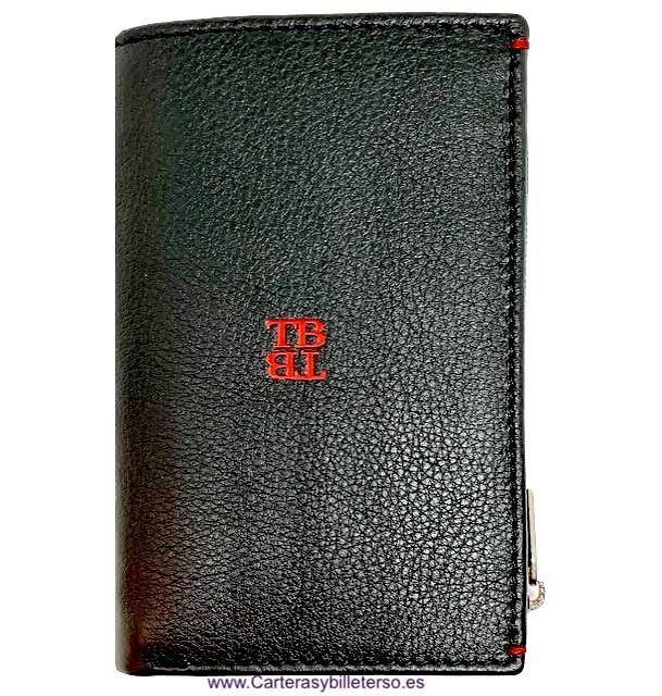 TITTO BLUNI LEATHER CARD WALLET WITH VERY THIN OUTER PURSE 