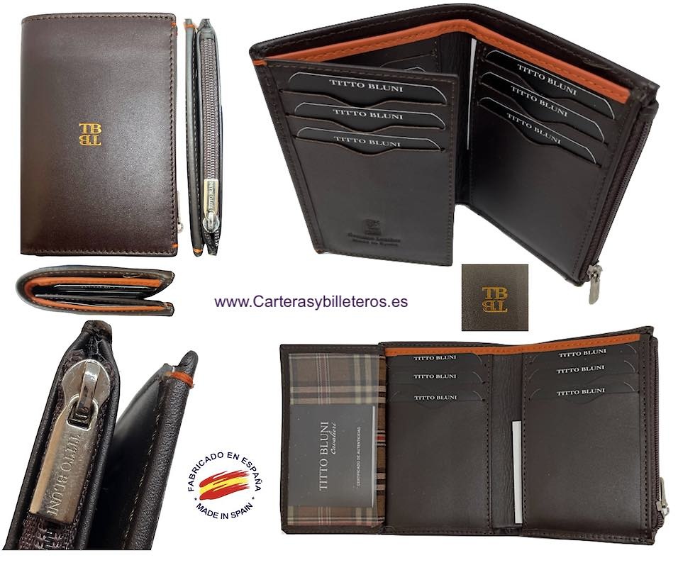 TITTO BLUNI LEATHER CARD WALLET WITH VERY THIN OUTER PURSE 