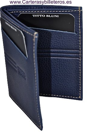 TITTO BLUNI LEATHER WALLET CARD HOLDER MARK VERY SLIM 