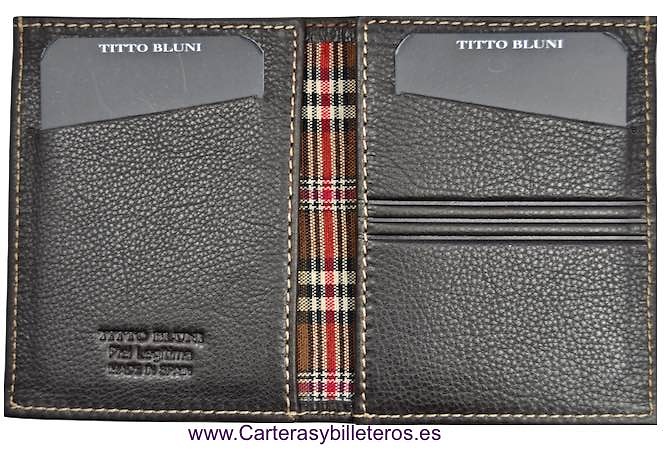 TITTO BLUNI LEATHER WALLET CARD HOLDER MARK VERY SLIM 