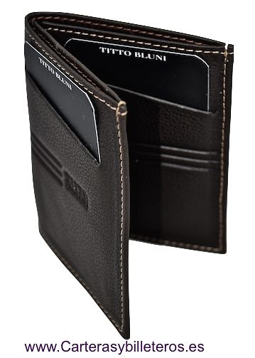 TITTO BLUNI LEATHER WALLET CARD HOLDER MARK VERY SLIM 