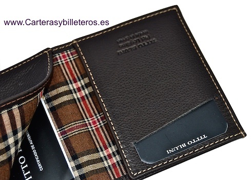 TITTO BLUNI LEATHER WALLET CARD HOLDER MARK VERY SLIM 