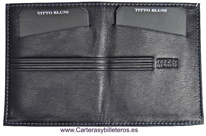 TITTO BLUNI LEATHER WALLET CARD HOLDER MARK VERY SLIM 