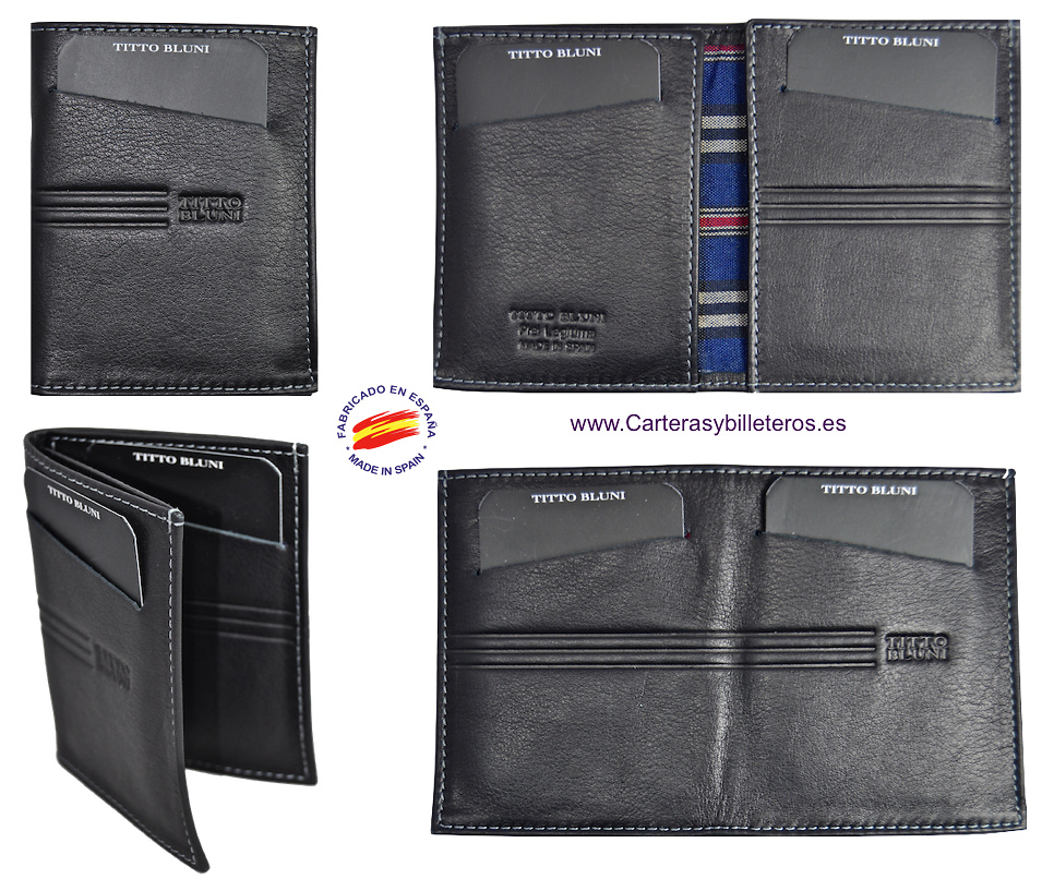 TITTO BLUNI LEATHER WALLET CARD HOLDER MARK VERY SLIM 