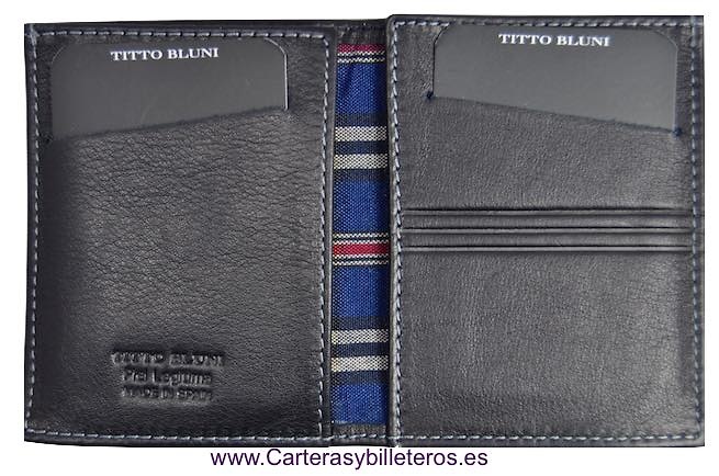 TITTO BLUNI LEATHER WALLET CARD HOLDER MARK VERY SLIM 