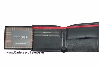 TITTO BLUNI MAN'S WALLET IN LEATHER WITH PURSE AND CARD HOLDER 