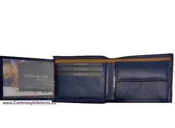 TITTO BLUNI MAN'S WALLET IN LEATHER WITH PURSE AND CARD HOLDER 