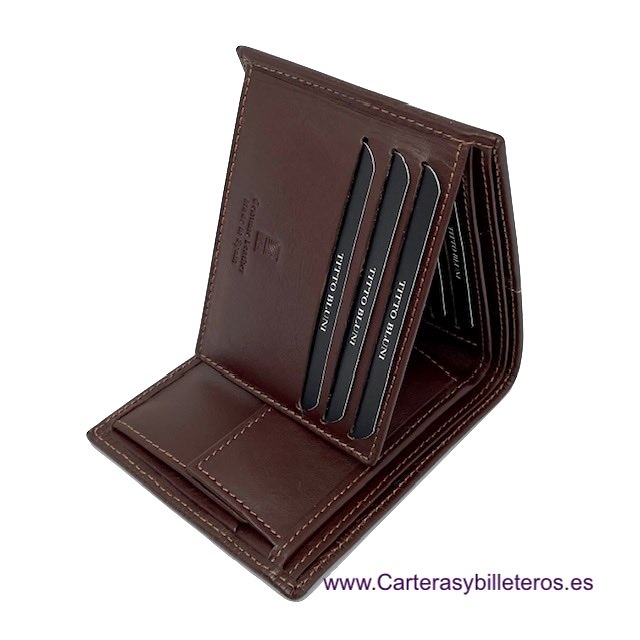 TITTO BLUNI MAN'S WALLET IN LEATHER WITH PURSE AND CARD HOLDER 