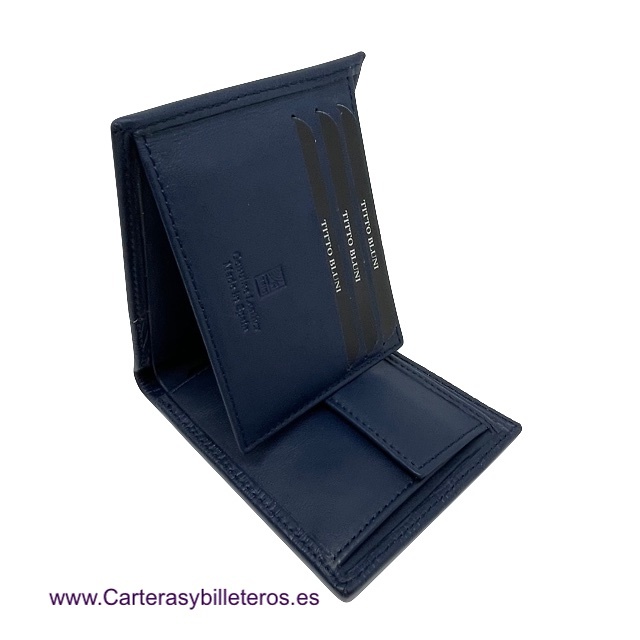 TITTO BLUNI MAN'S WALLET IN LEATHER WITH PURSE AND CARD HOLDER 