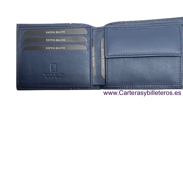 TITTO BLUNI MAN'S WALLET IN LEATHER WITH PURSE AND CARD HOLDER 