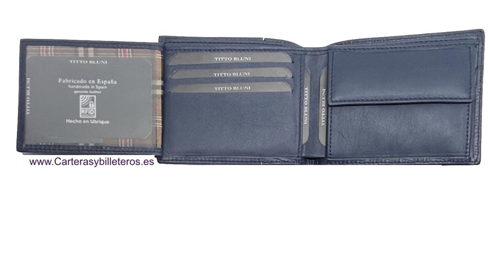 TITTO BLUNI MAN'S WALLET IN LEATHER WITH PURSE AND CARD HOLDER 