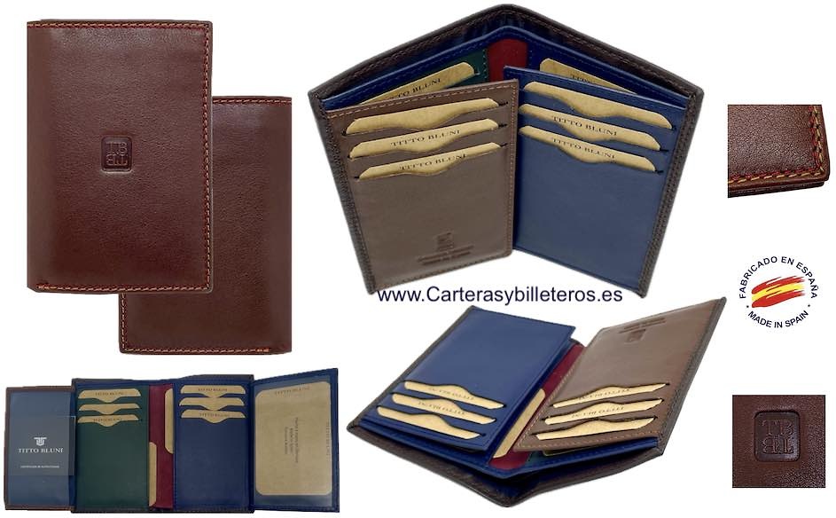 TITTO BLUNI MEN'S CASUAL CARD HOLDER IN LEATHER LUXURY 16 CARDS 