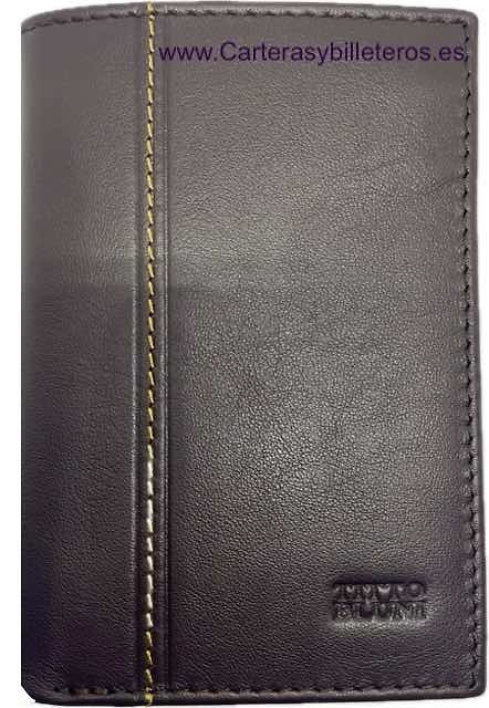 TITTO BLUNI MEN'S LEATHER CARD HOLDER TITTO BLUNI FOR 16 CARDS WITH DOUBLE WALLET 