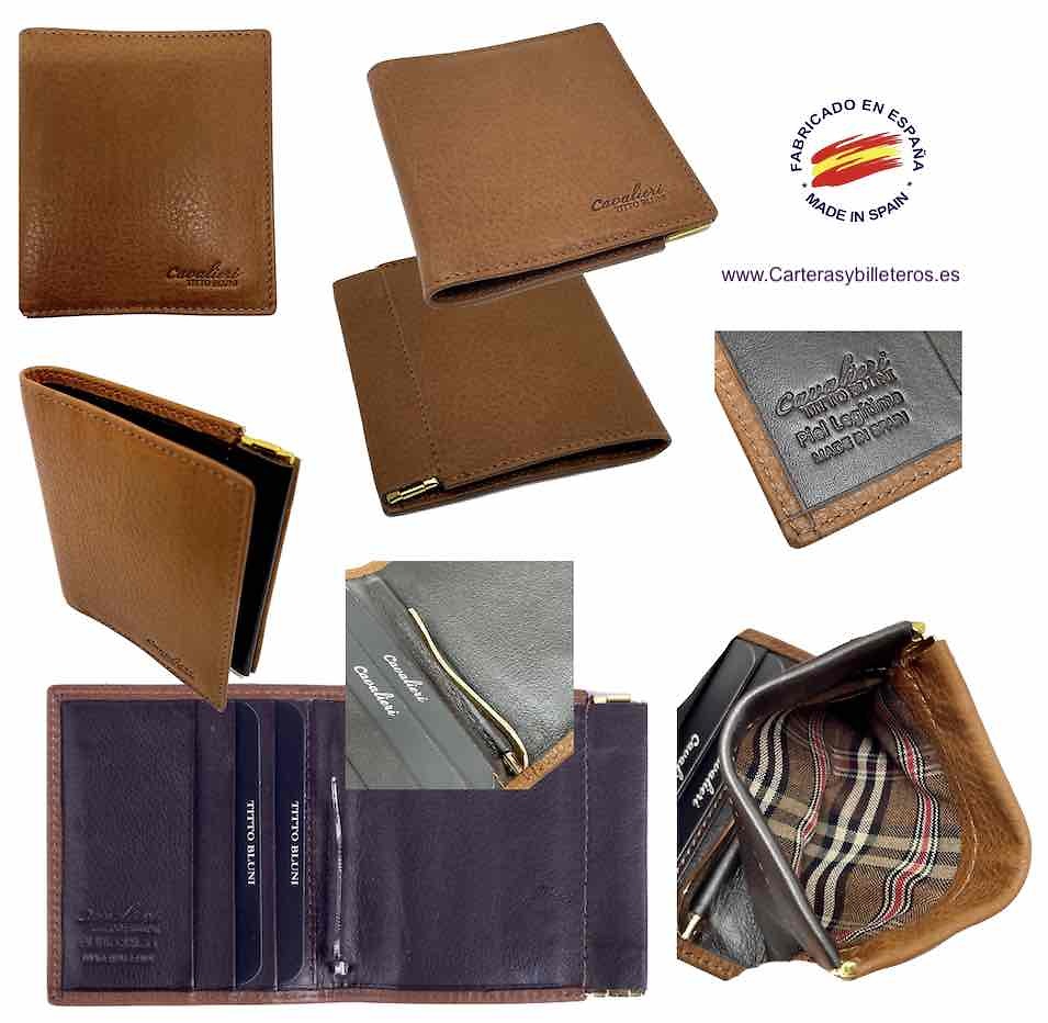 TITTO BLUNI WALLET WITH CLIP FOR BANKNOTES WITH PURSE LEATHER 