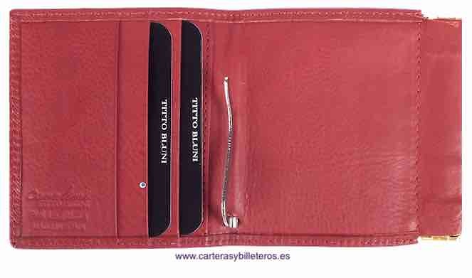 TITTO BLUNI WALLET WITH CLIP FOR BANKNOTES WITH PURSE 