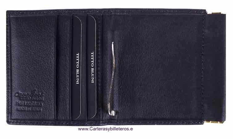 TITTO BLUNI WALLET WITH CLIP FOR BANKNOTES WITH PURSE 