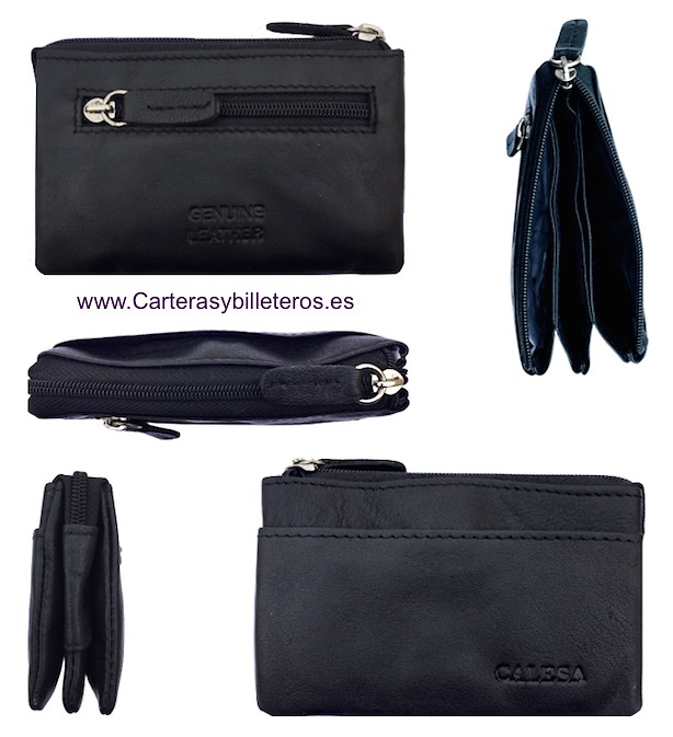 TRIPLE PURSE WITH FIVE COMPARTMENTS AND TWO POCKETS 