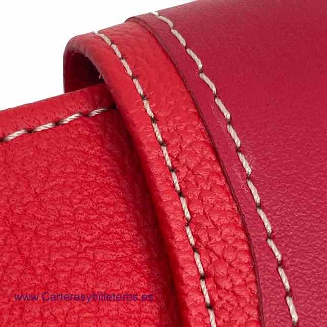 UBRIQUE LEATHER WOMEN'S RED WALLET WITH ZIPPER PURSE 