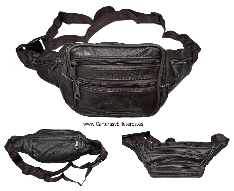 WAIST BAG MADE OF SKIN AND ADJUSTABLE 7 POCKET 