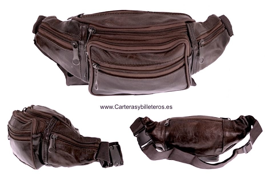 WAIST BAG MADE OF SKIN AND ADJUSTABLE 7 POCKET 