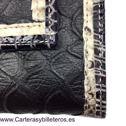 WALLET FOR WOMAN MADE IN LEATHER OF BEEF AND SNAKE SMALL 