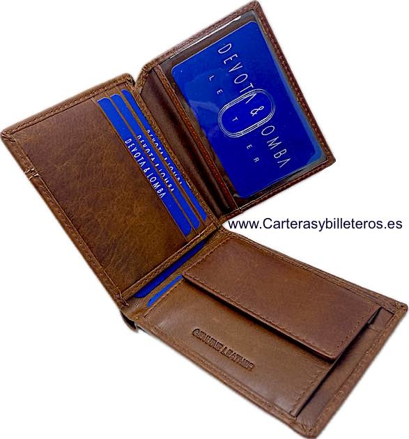 WALLET HORIZONTAL CARD HOLDER LEATHER WITH EMBOSSED RIBBING 