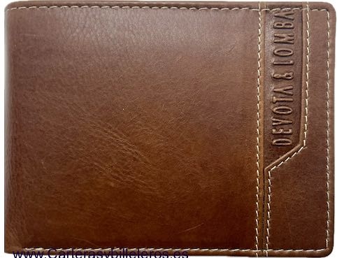 WALLET HORIZONTAL CARD HOLDER LEATHER WITH EMBOSSED RIBBING 