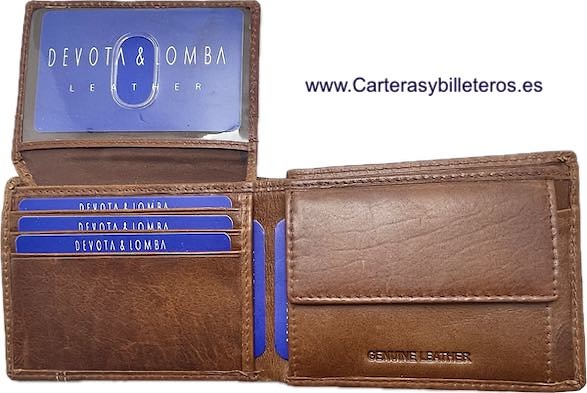 WALLET HORIZONTAL CARD HOLDER LEATHER WITH EMBOSSED RIBBING 