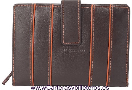 WALLET IN LEATHER OF QUALITY FOR WOMEN WITH PURSE 