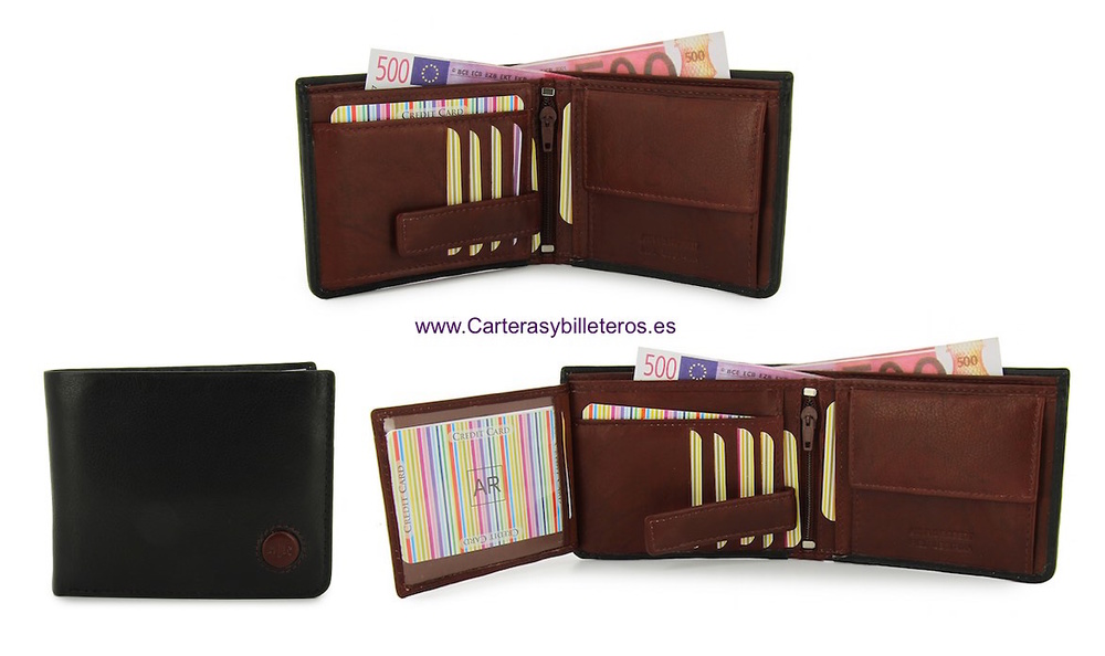 WALLET LEATHER WALLET CARD TWO TONE STUCO 