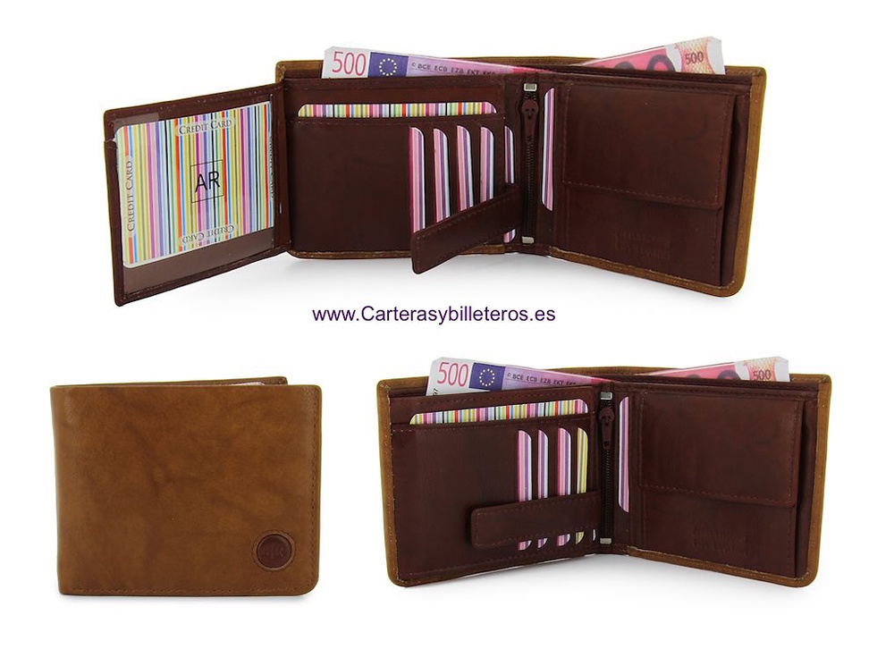 WALLET LEATHER WALLET CARD TWO TONE STUCO 