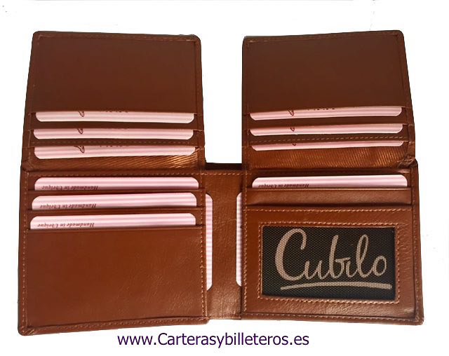 WALLET MAN FOR 19 CREDIT CARDS MADE IN LEATHER 