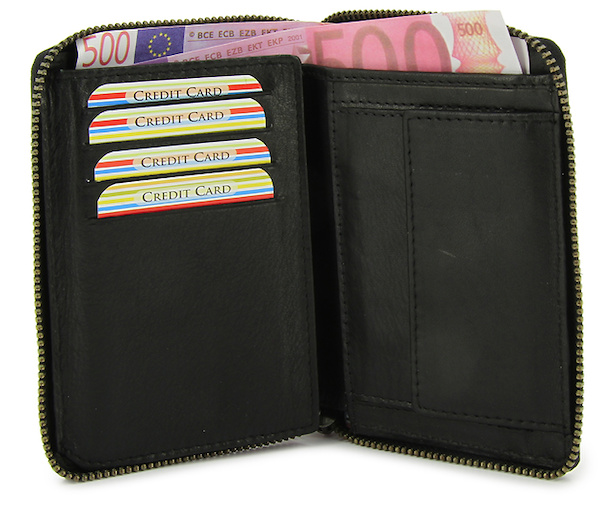 WALLET MAN ZIPPER AMERICAN NAVY RED WITH PURSE 