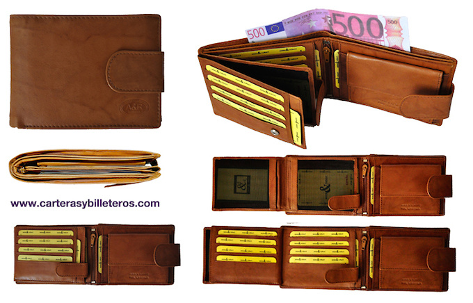 WALLET OF MAN IN SKIN OF QUALITY CATTLE WITH WALLET SIZE MEDIUM 