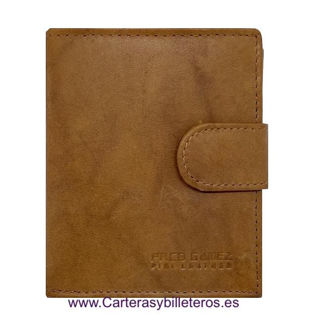 WALLET OF MAN MADE LEATHER STRAP CLOSURE 