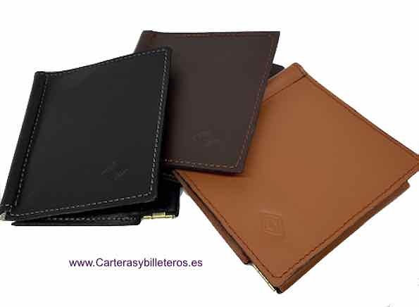 WALLET OF SKIN WITH WALLET PER NOZZLE PRESSURE AND CLIP FOR NOTES -Recommended- 