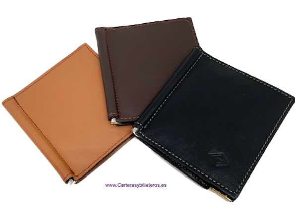 WALLET OF SKIN WITH WALLET PER NOZZLE PRESSURE AND CLIP FOR NOTES -Recommended- 