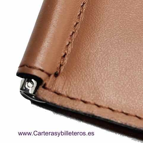 WALLET OF SKIN WITH WALLET PER NOZZLE PRESSURE AND CLIP FOR NOTES -Recommended- 