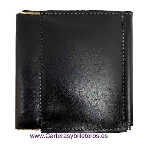 WALLET OF SKIN WITH WALLET PER NOZZLE PRESSURE AND CLIP FOR NOTES -Recommended- 