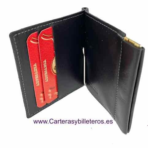 WALLET OF SKIN WITH WALLET PER NOZZLE PRESSURE AND CLIP FOR NOTES -Recommended- 