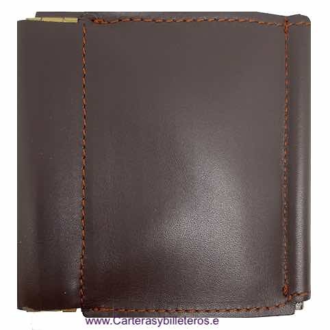 WALLET OF SKIN WITH WALLET PER NOZZLE PRESSURE AND CLIP FOR NOTES -Recommended- 