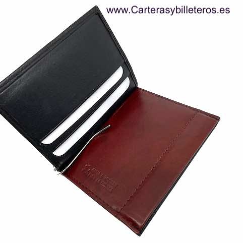 WALLET OF SKIN WITH WALLET PER NOZZLE PRESSURE AND CLIP FOR NOTES 