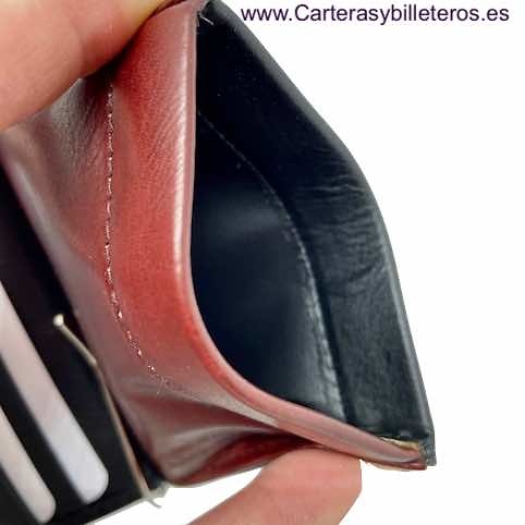 WALLET OF SKIN WITH WALLET PER NOZZLE PRESSURE AND CLIP FOR NOTES 