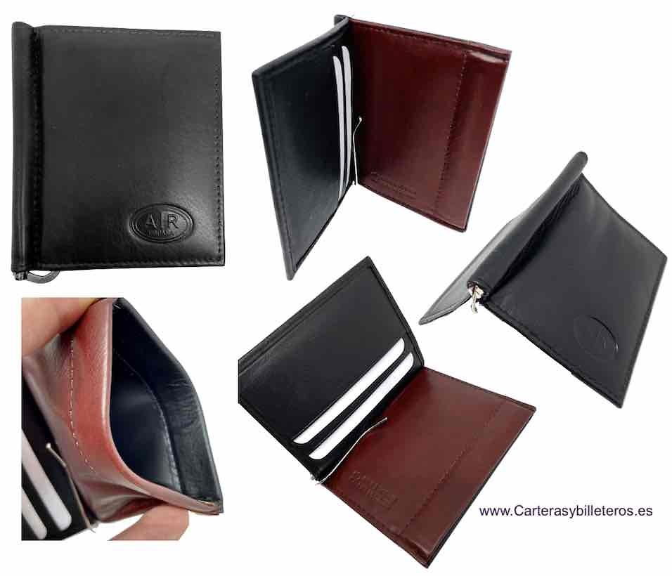 WALLET OF SKIN WITH WALLET PER NOZZLE PRESSURE AND CLIP FOR NOTES 