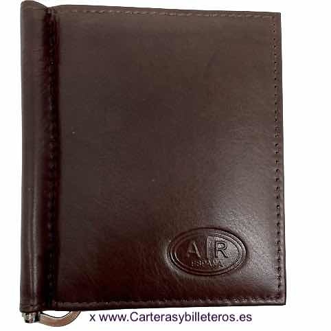 WALLET OF SKIN WITH WALLET PER NOZZLE PRESSURE AND CLIP FOR NOTES 