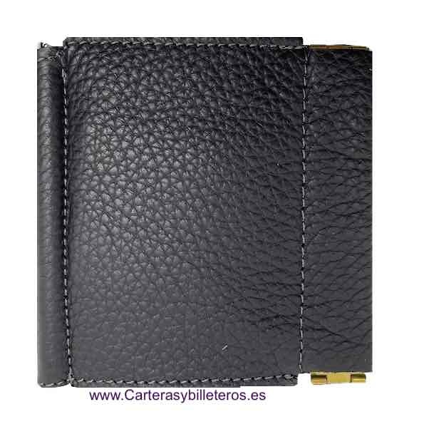 WALLET OF SKIN WITH WALLET PER NOZZLE PRESSURE AND CLIP FOR NOTES 